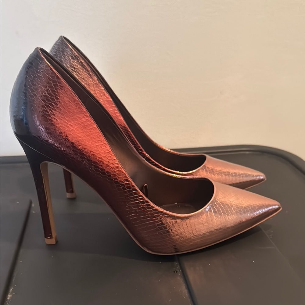 Aldo Silver Stiletto Heels with Pointed Toe